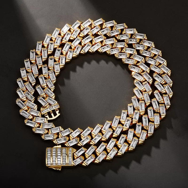 12mm Square Zircon Cuban Necklace