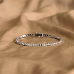 14K White Gold 4 Carat Round Diamond Tennis Bracelet