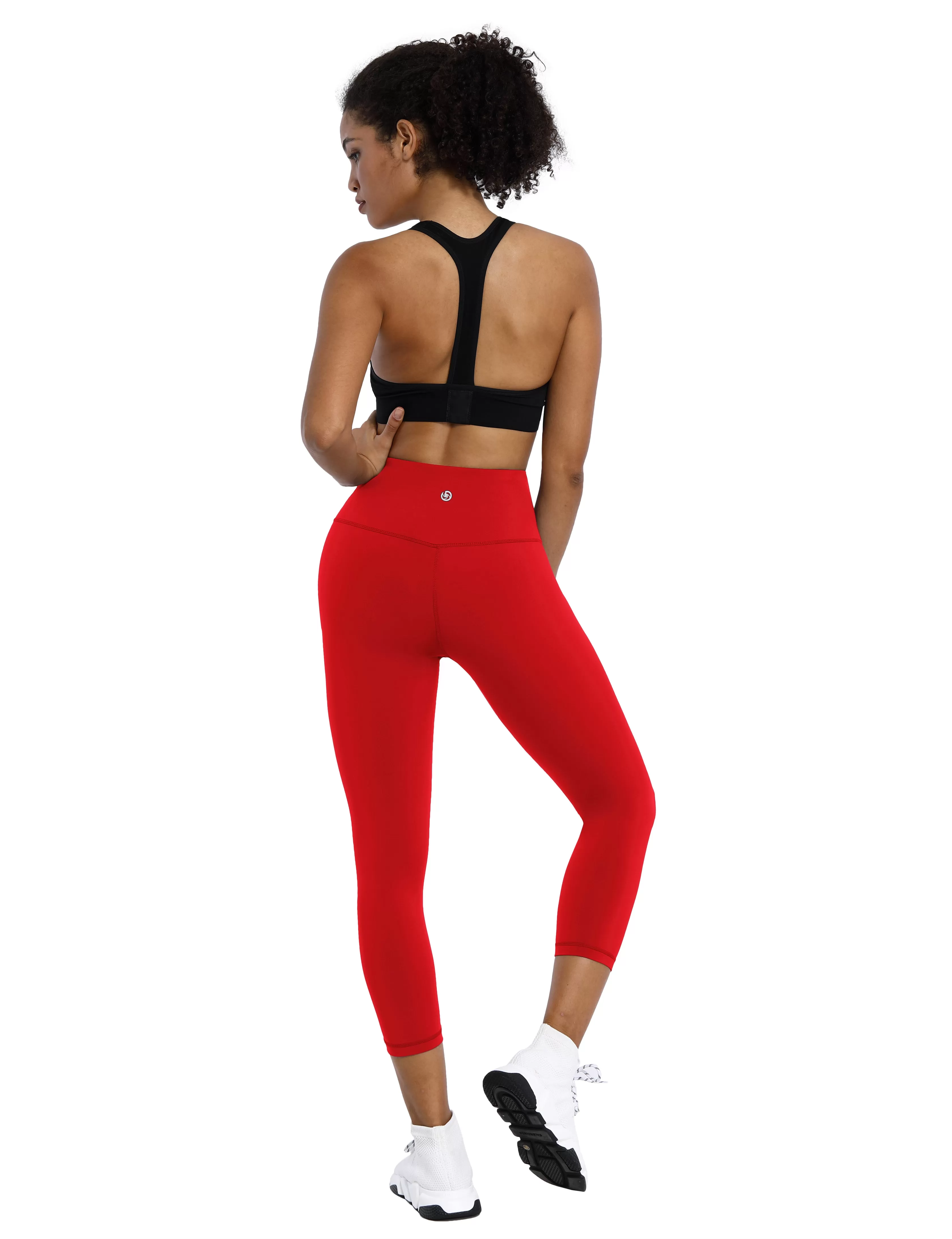 19" High Waist Crop Tight Capris scarlet