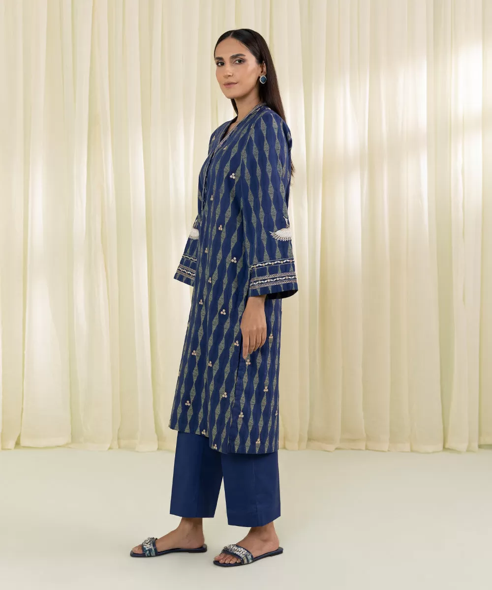 2 Piece - Embroidered Jacquard Suit