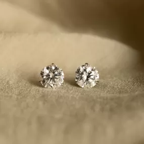 2.02 Carat Round Brilliant Diamond Martini Stud Earrings