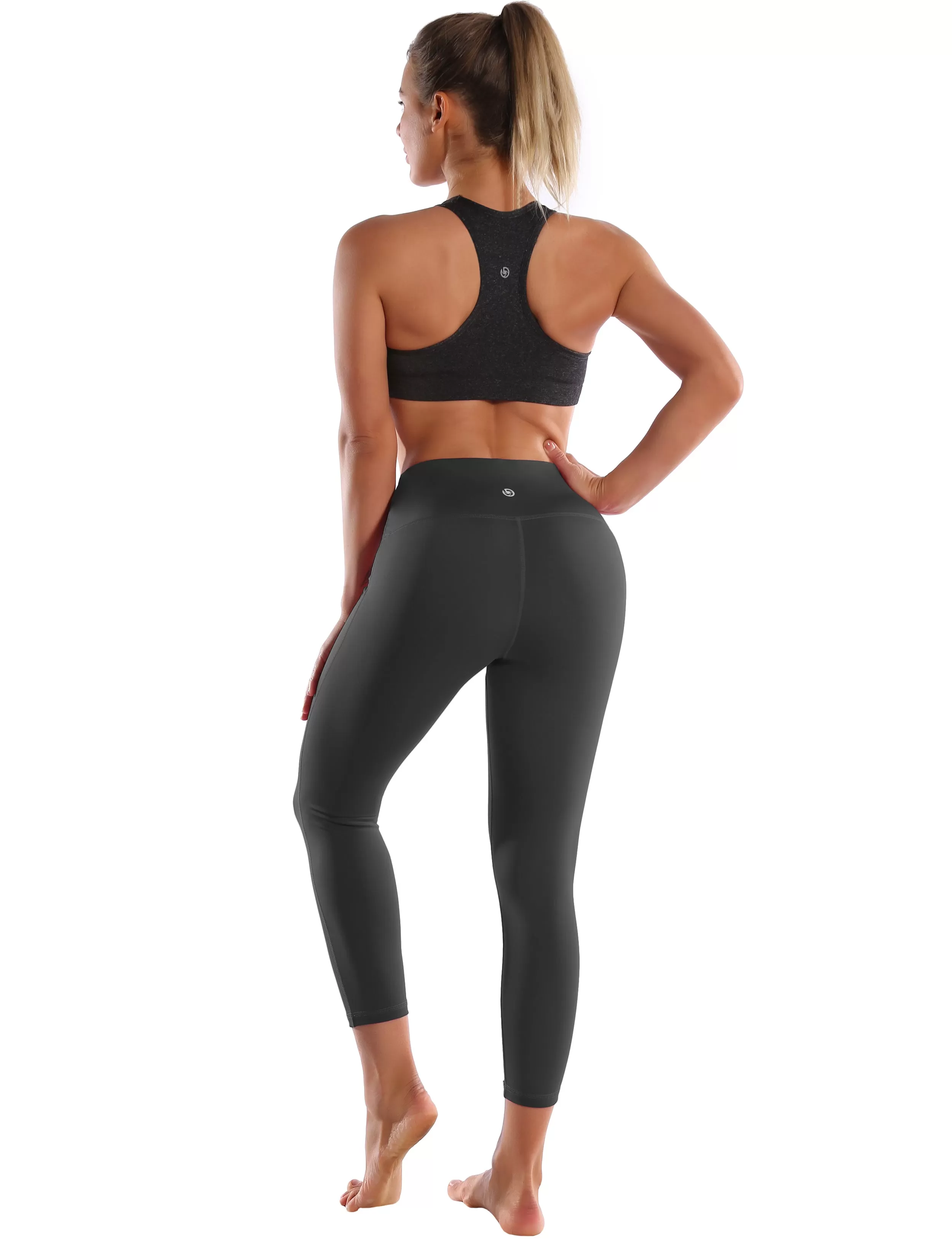 22 High Waist Side Line Capris shadowcharcoal_yogastudio