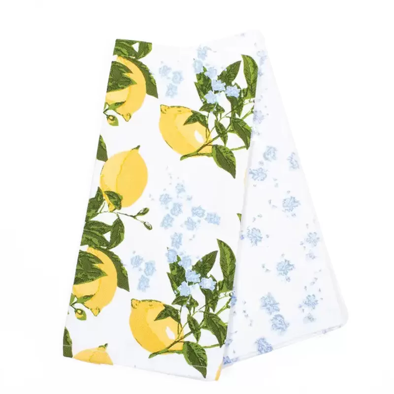 8 OAK LANE | Lemon Floral Kitchen Towel Set