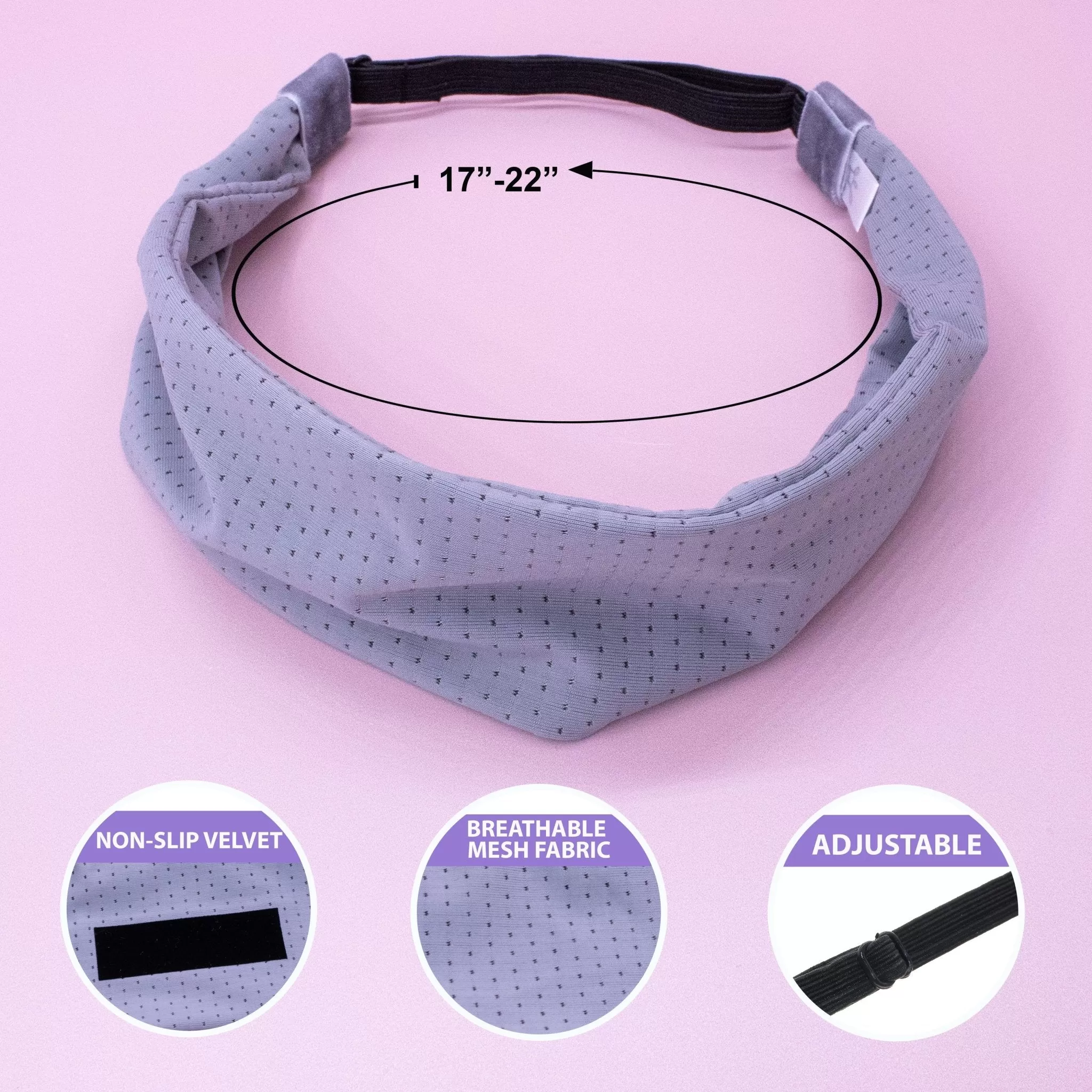 Adjustable No Slip Mesh Sport Headbands