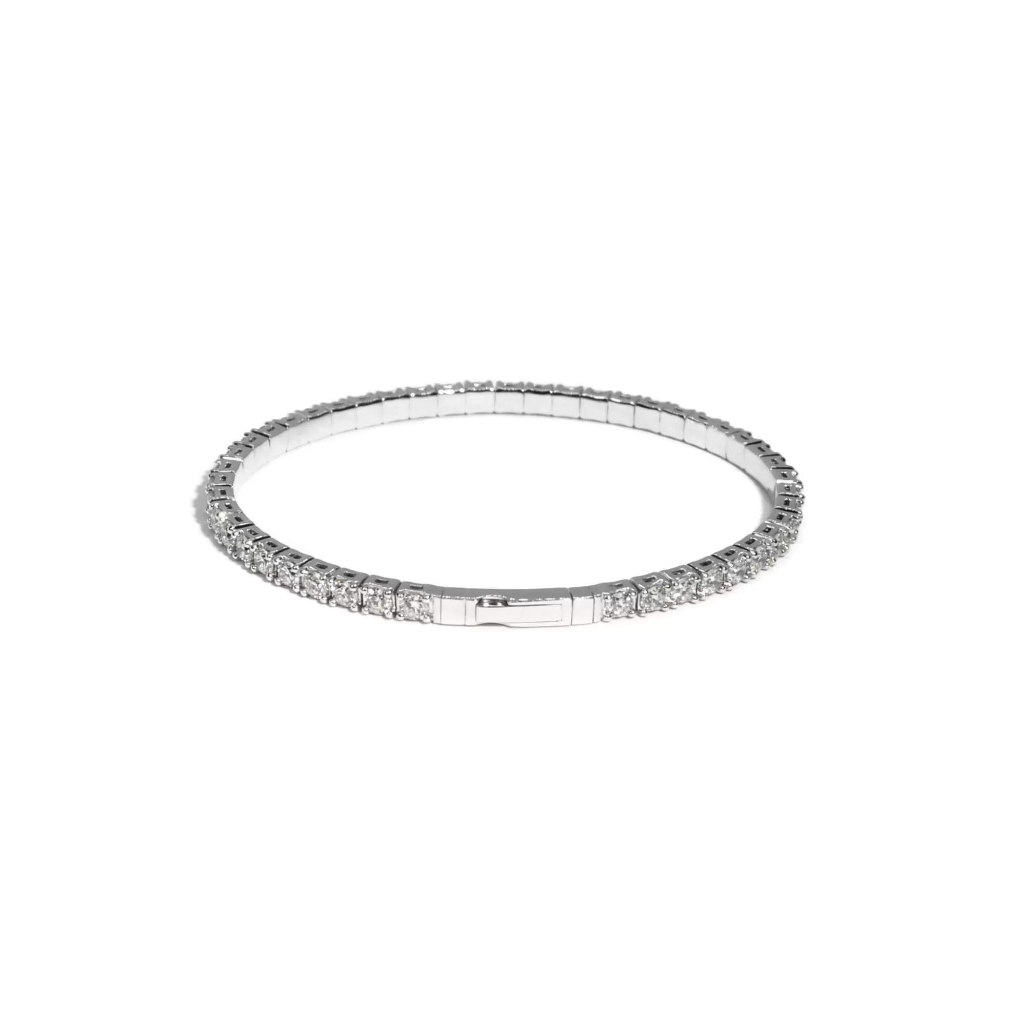 AFJ Diamond Collection  - Flexible Bracelet with Diamonds, White Gold