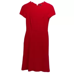 Alexander McQueen 940 Scarlet Crepe Fluted Midi Dress XXS