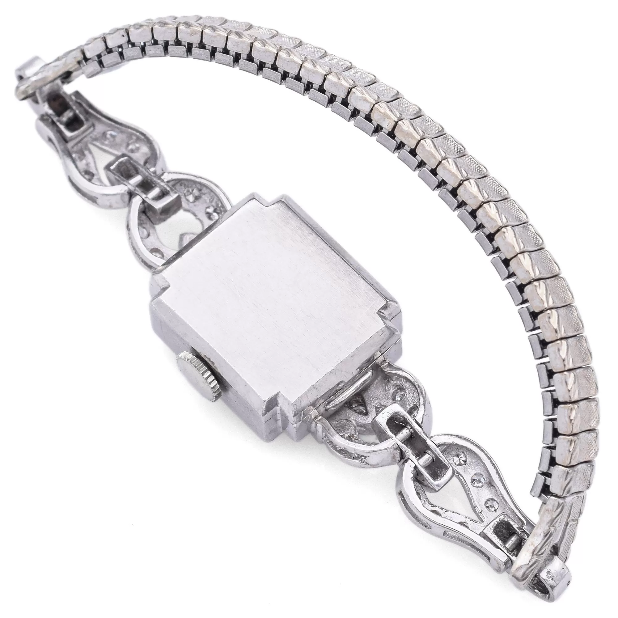 Antique 900 Platinum 0.47 TCW Diamond Women's Hand Wind Watch