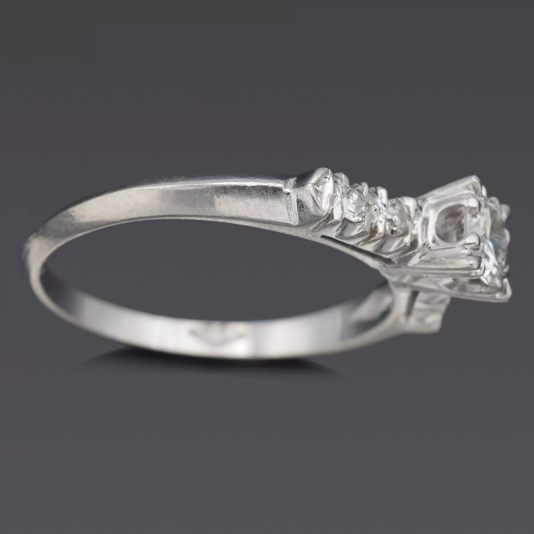 Antique Platinum 0.45 TCW Diamond Band Ring