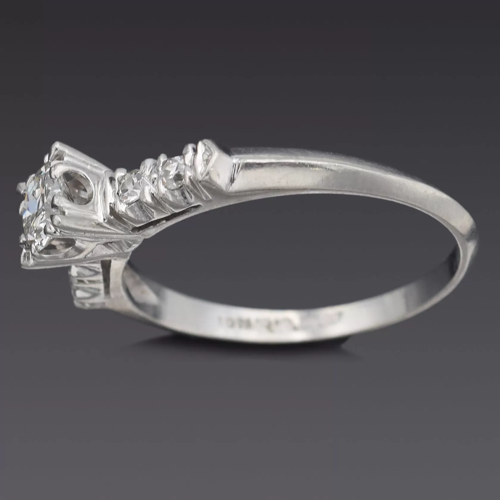 Antique Platinum 0.45 TCW Diamond Band Ring