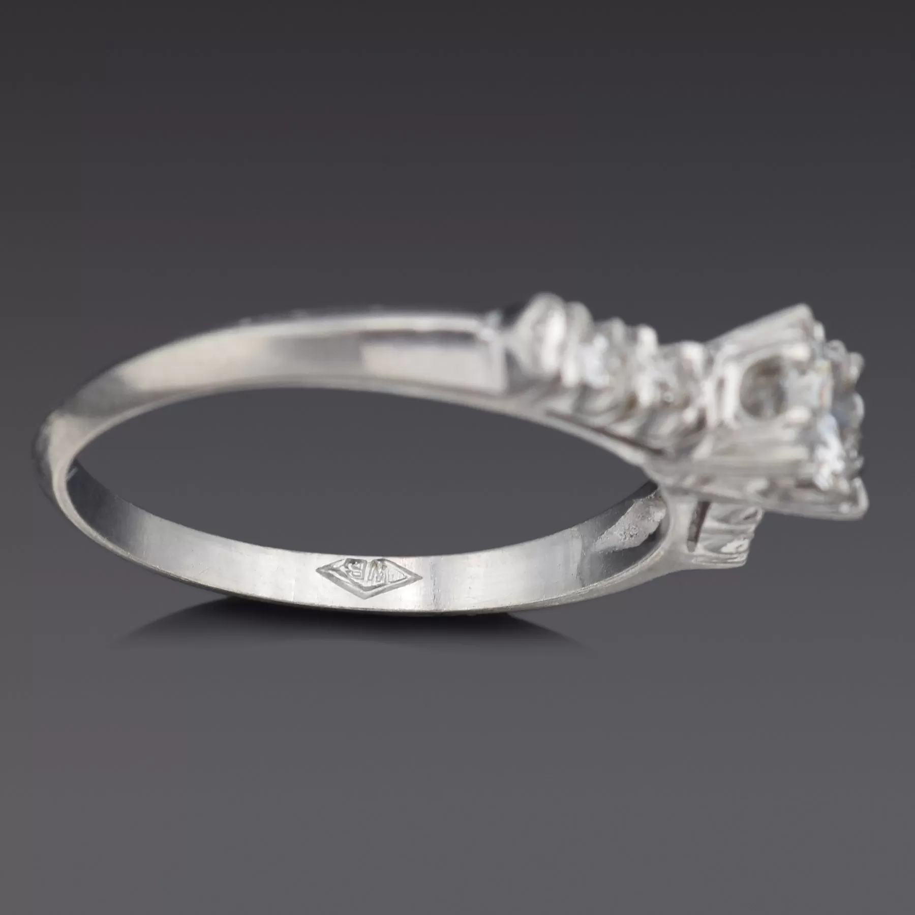 Antique Platinum 0.45 TCW Diamond Band Ring