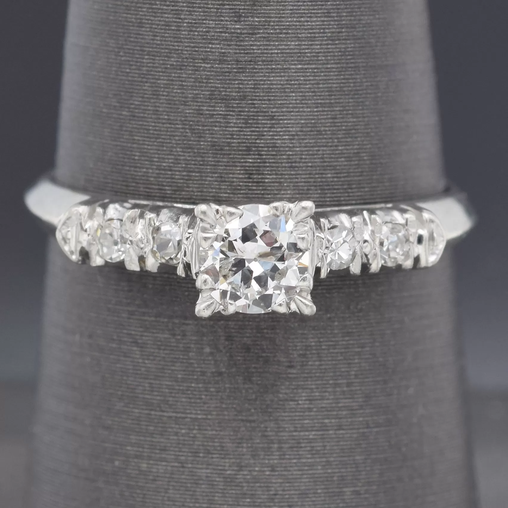 Antique Platinum 0.45 TCW Diamond Band Ring