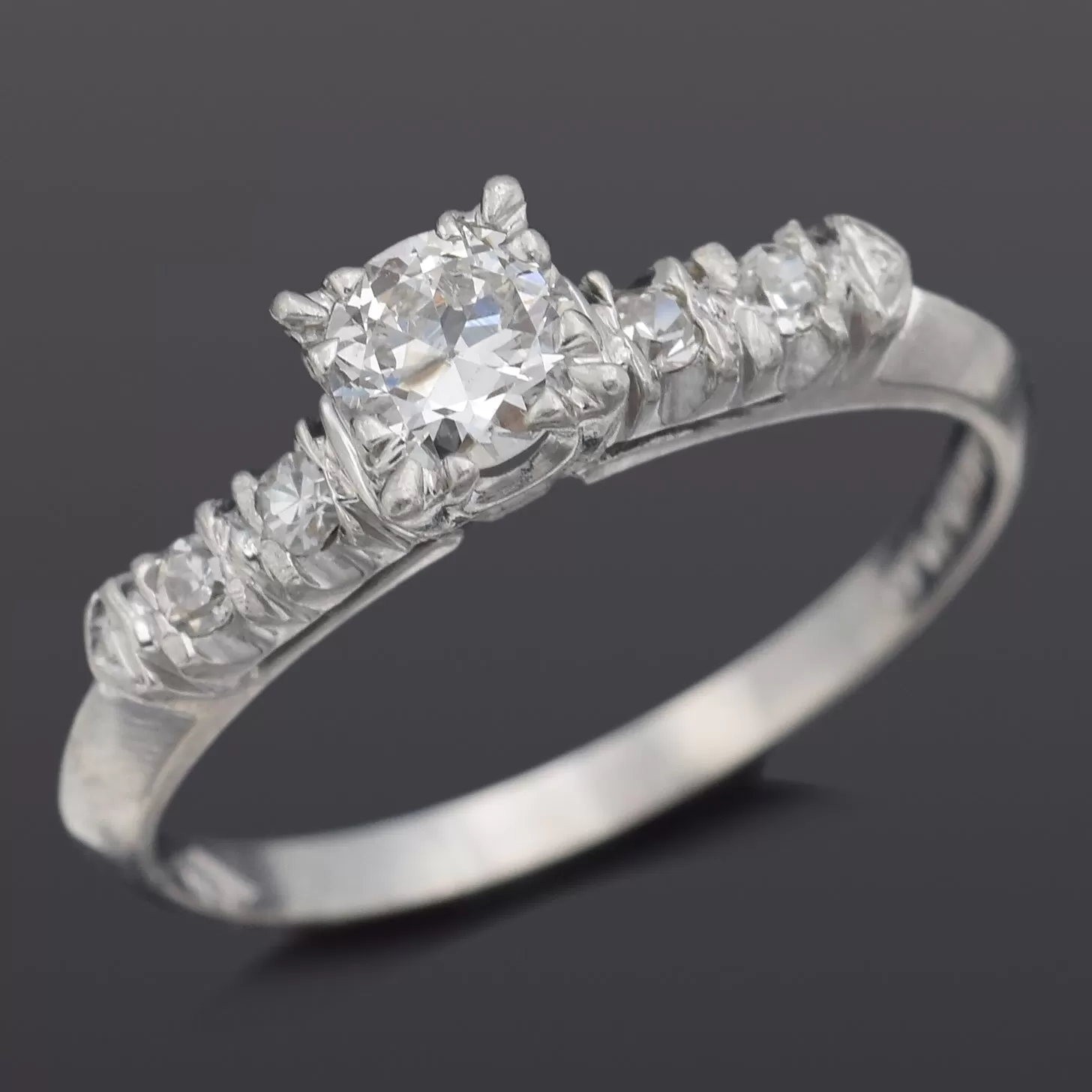 Antique Platinum 0.45 TCW Diamond Band Ring