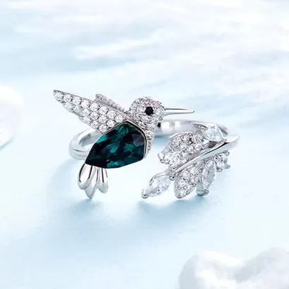 Beautiful Bird Adjustable RIng In Sterling Silver