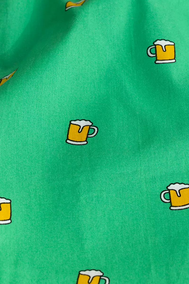 Beer Print Green Boxer