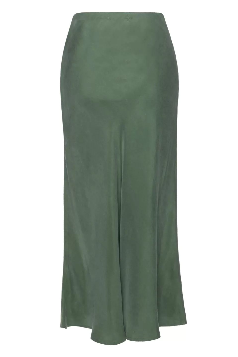 Beyond Khaki Cupro Bias Cut Midi Skirt