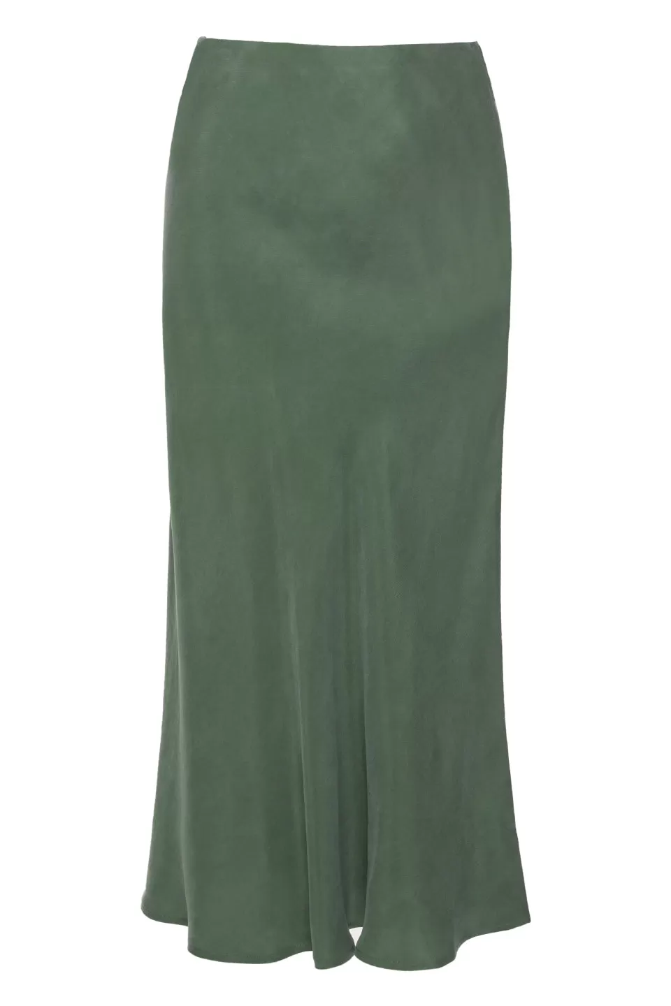 Beyond Khaki Cupro Bias Cut Midi Skirt