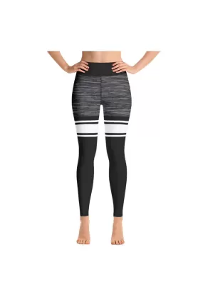 Black and White Mid Thigh Yoga Leggings