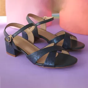 Blue Block Heel Sandal for women