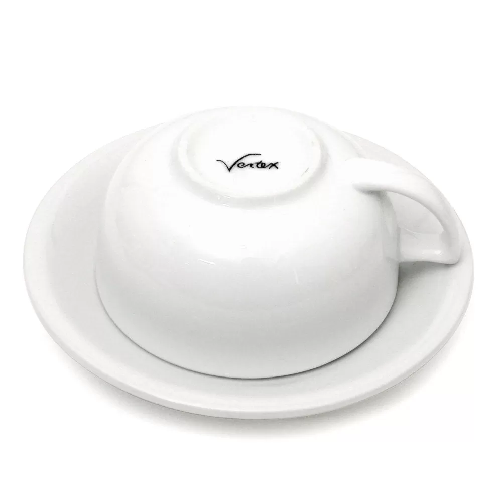 Bowl Style Latte Cup & Saucer (12oz) - White