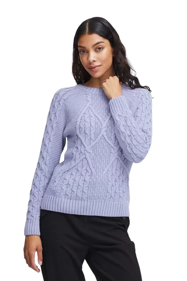 b.young Olgi knitted women's sweater 20812260 153716 wisteria