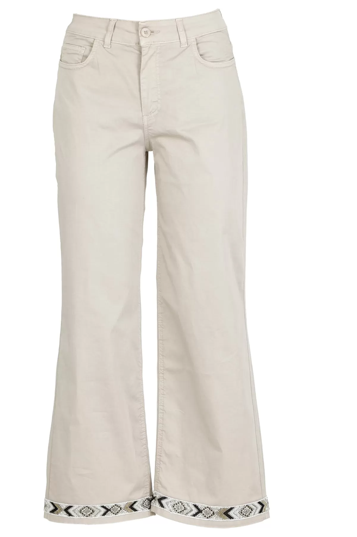 CafèNoir Culotte Trousers with Trim C7JP0036 M039 barley