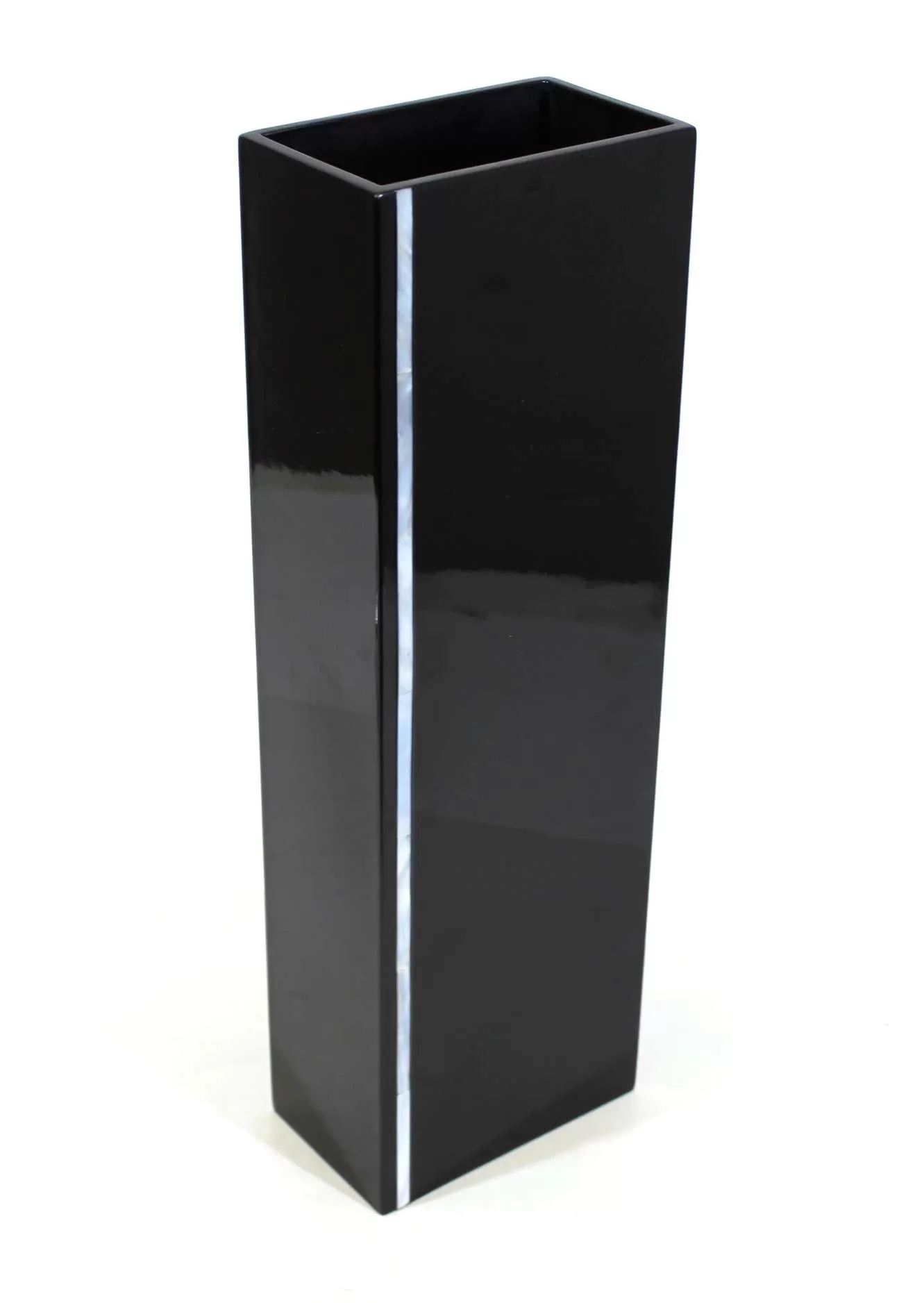 Calvin Klein Modern Black Lacquer Vase