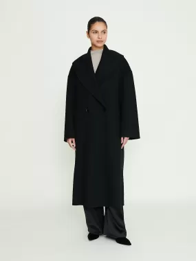 Carlson Shawl Collar Coat in Black