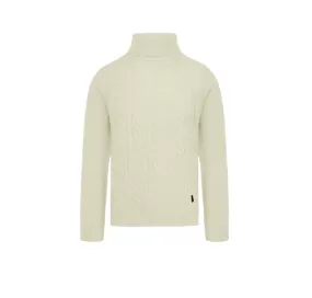 Censured Men's turtleneck sweater with braided pattern MM6287TWAC3_01 ivory white