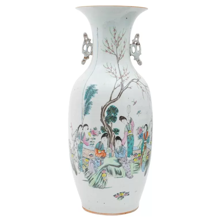 Chinese Famille Rose Porcelain Baluster Vase