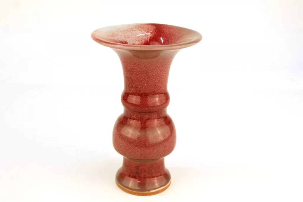 Chinese Gu Form Peach Blossom Vase