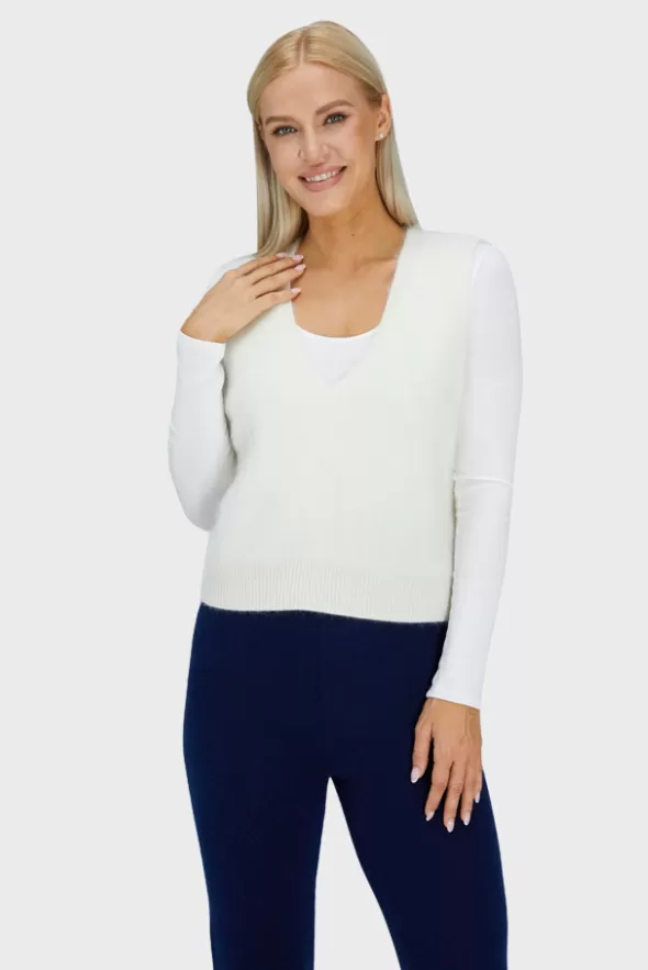 Classy Women's Brushed-Cashmere Vest