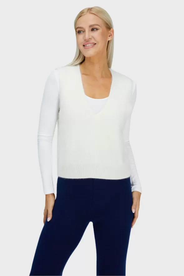 Classy Women's Brushed-Cashmere Vest