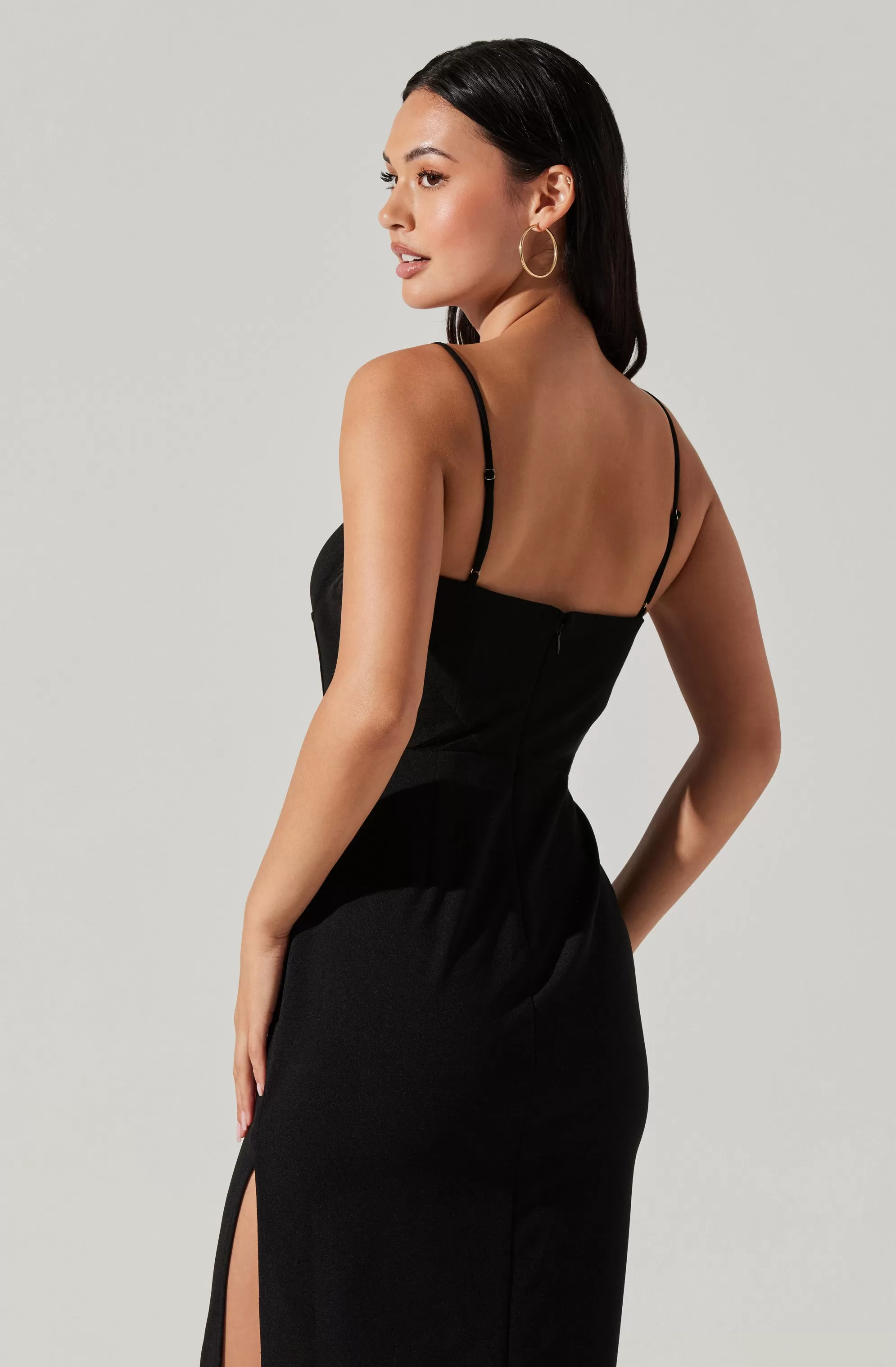 Contrast Mesh Bustier Midi Dress