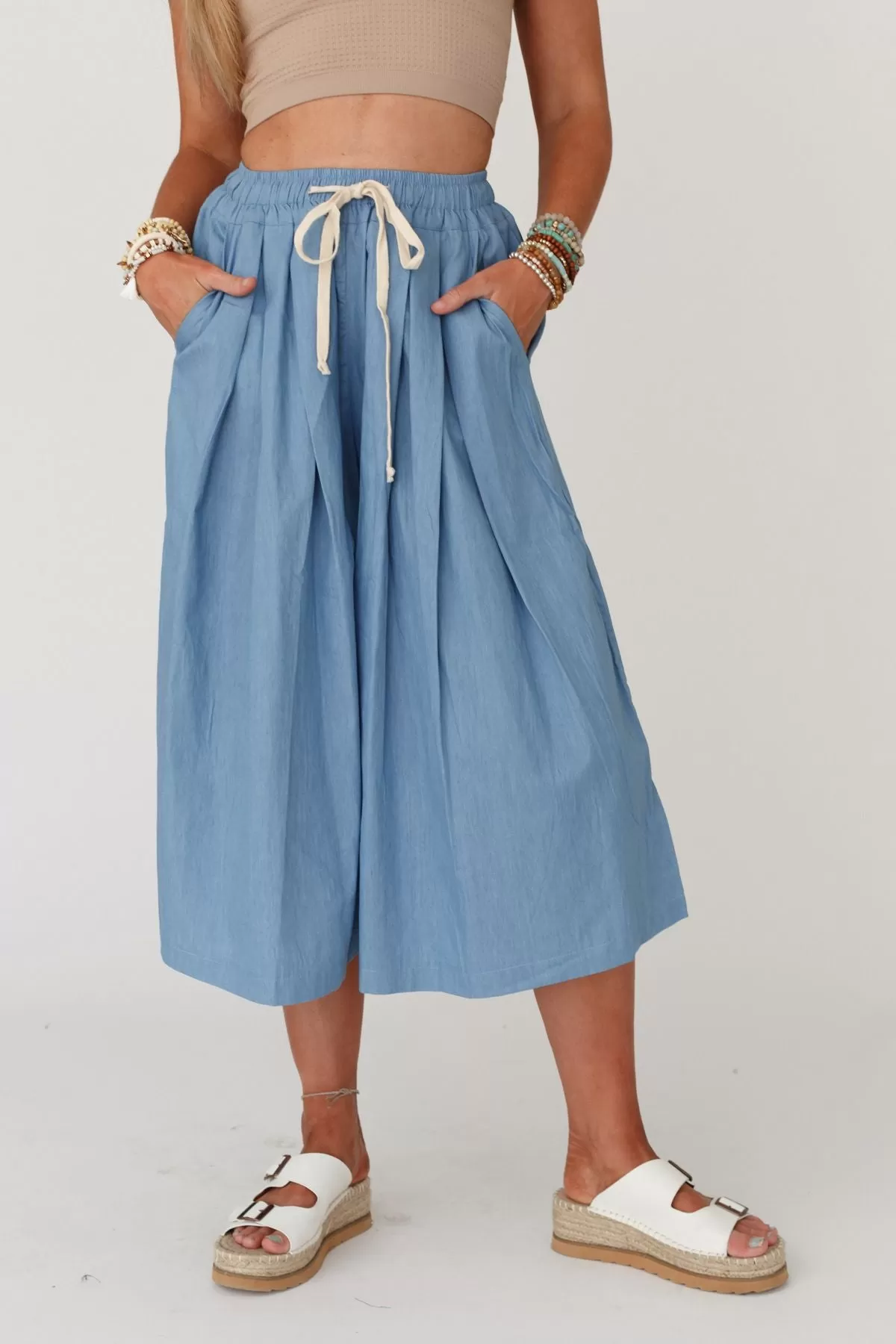 Cures The Blues Culottes - Light Denim