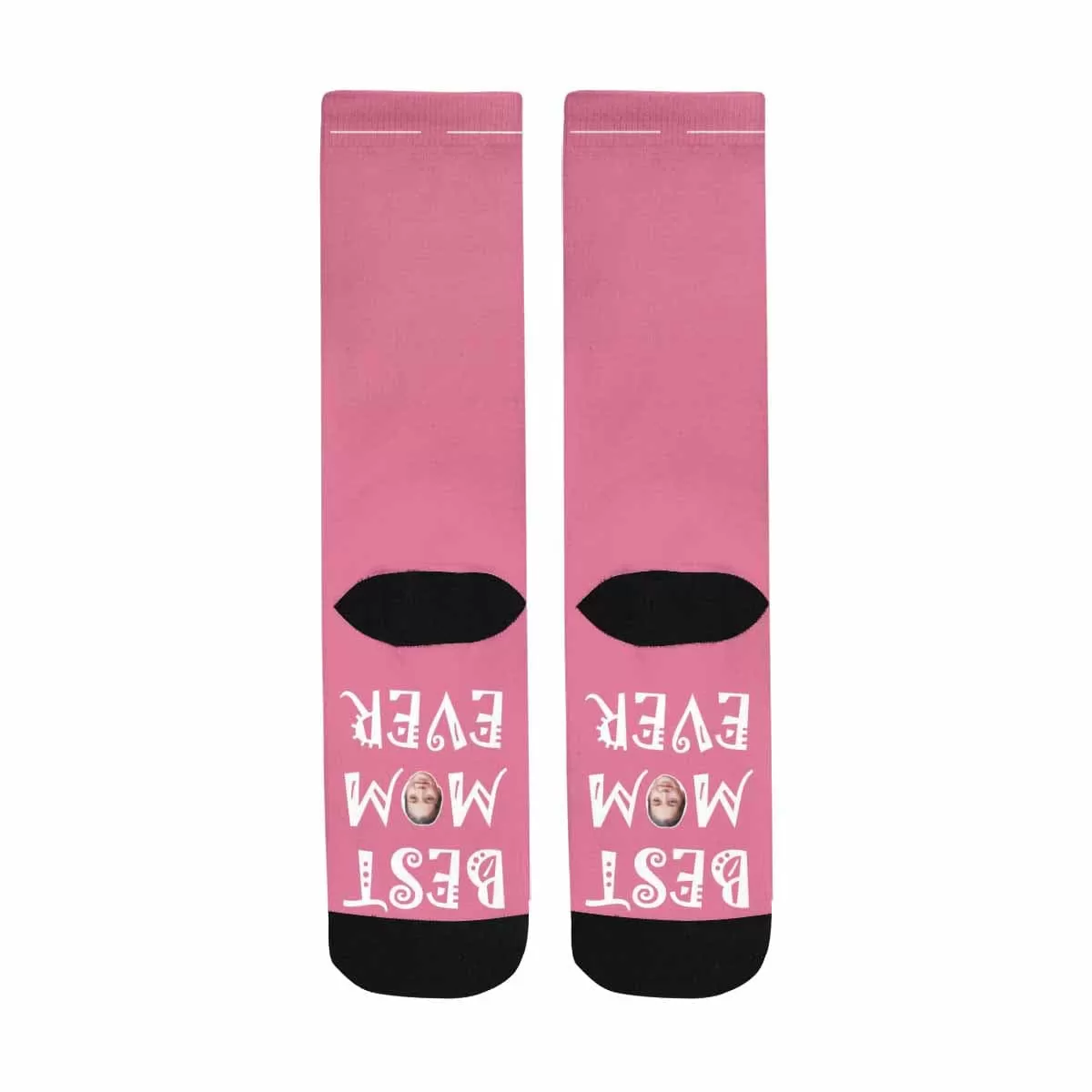 Custom Face Socks Best MOM Ever Sublimated Crew Socks Mothers Day Gift from Son, Gifts Ideas for Women Mom Wife