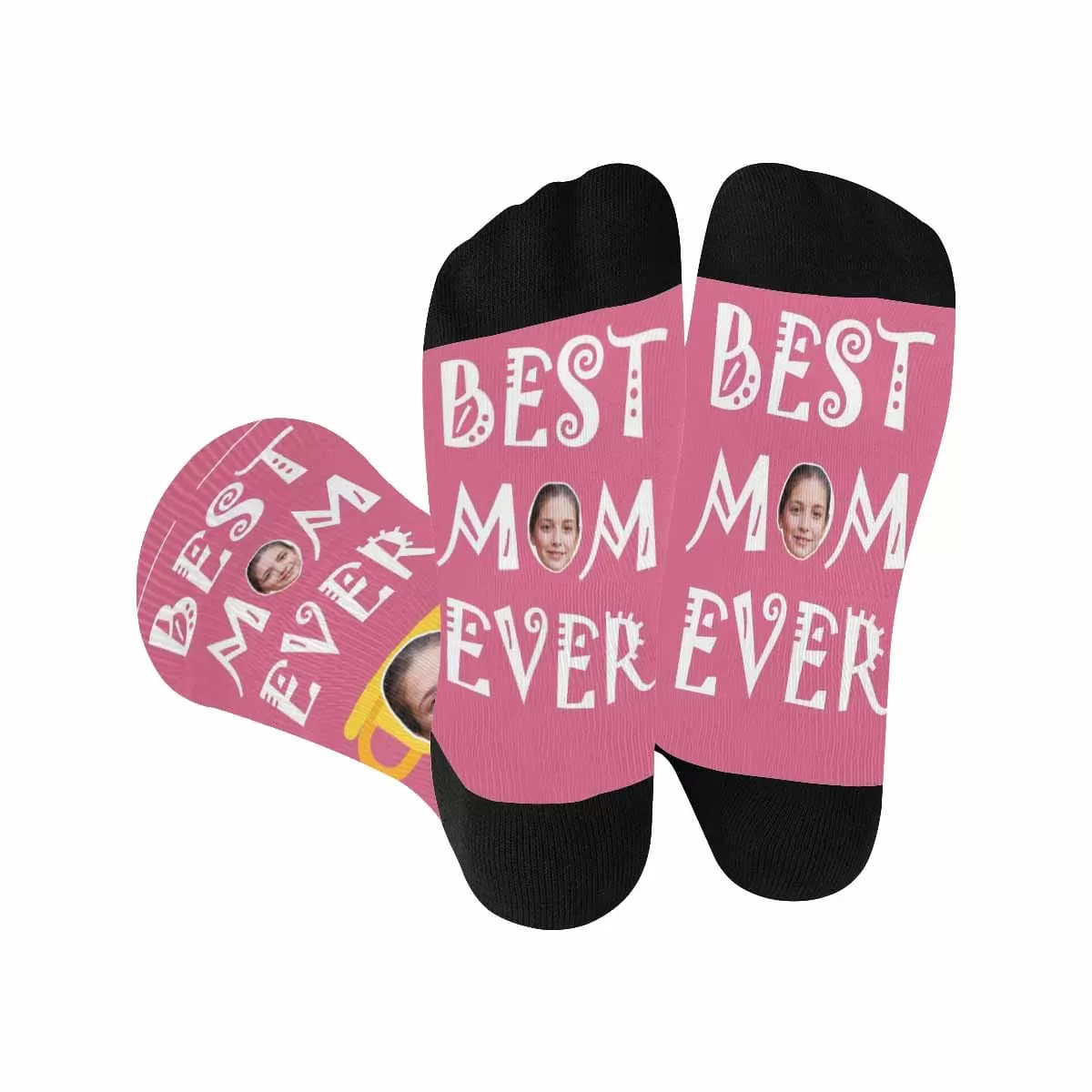 Custom Face Socks Best MOM Ever Sublimated Crew Socks Mothers Day Gift from Son, Gifts Ideas for Women Mom Wife