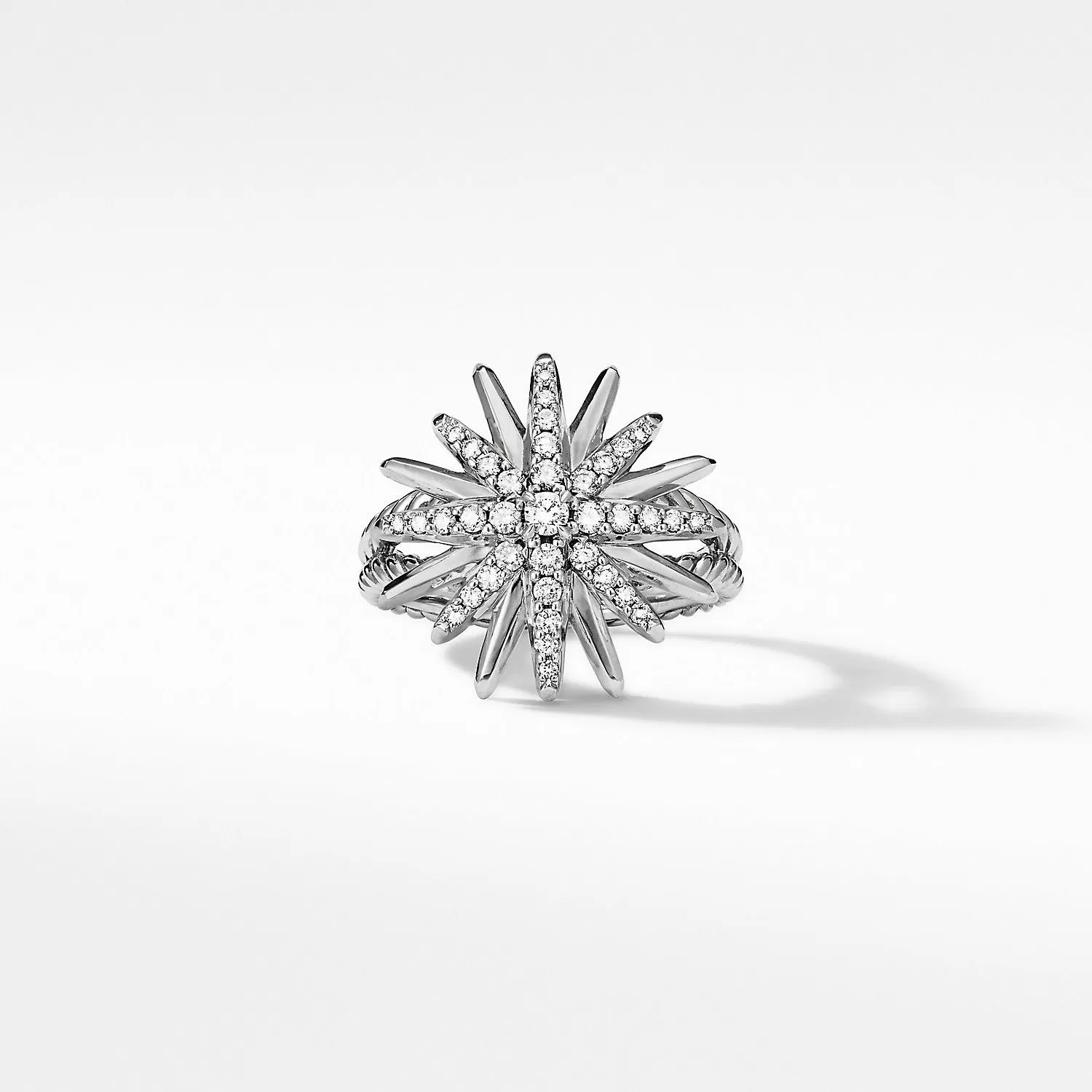 David Yurman Starburst 19MM Diamond Ring Sterling Silver