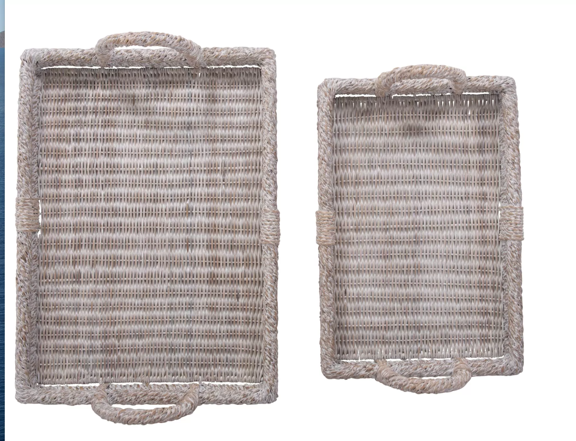 Decorative Rattan Trays with Handles