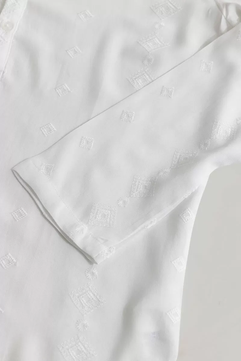 Diamont White Kurta Shirt