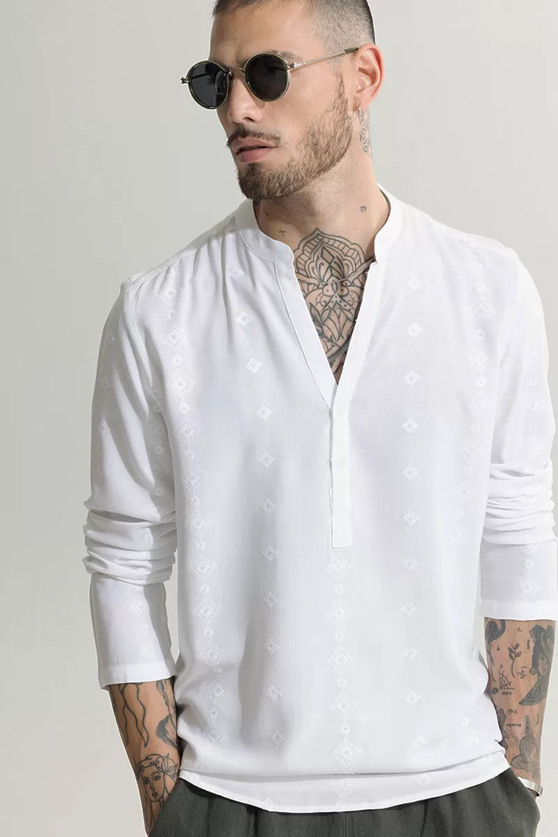 Diamont White Kurta Shirt