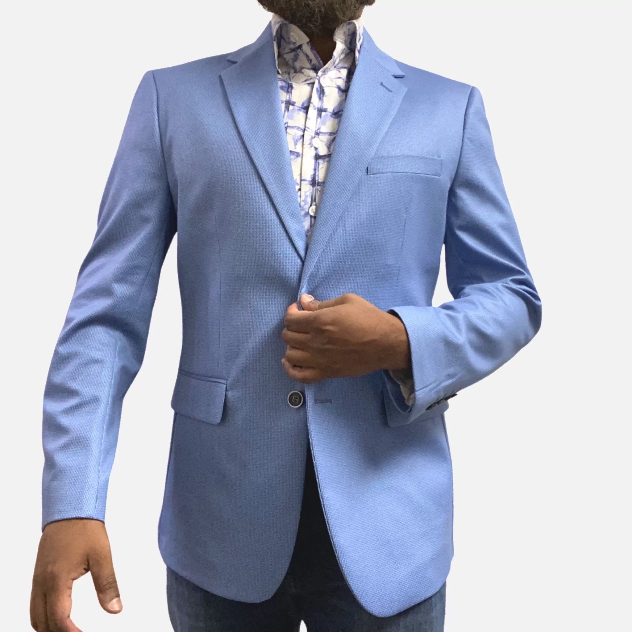 Duchamp Men’s Blue Tone on Tone Blazer | Modern Fit