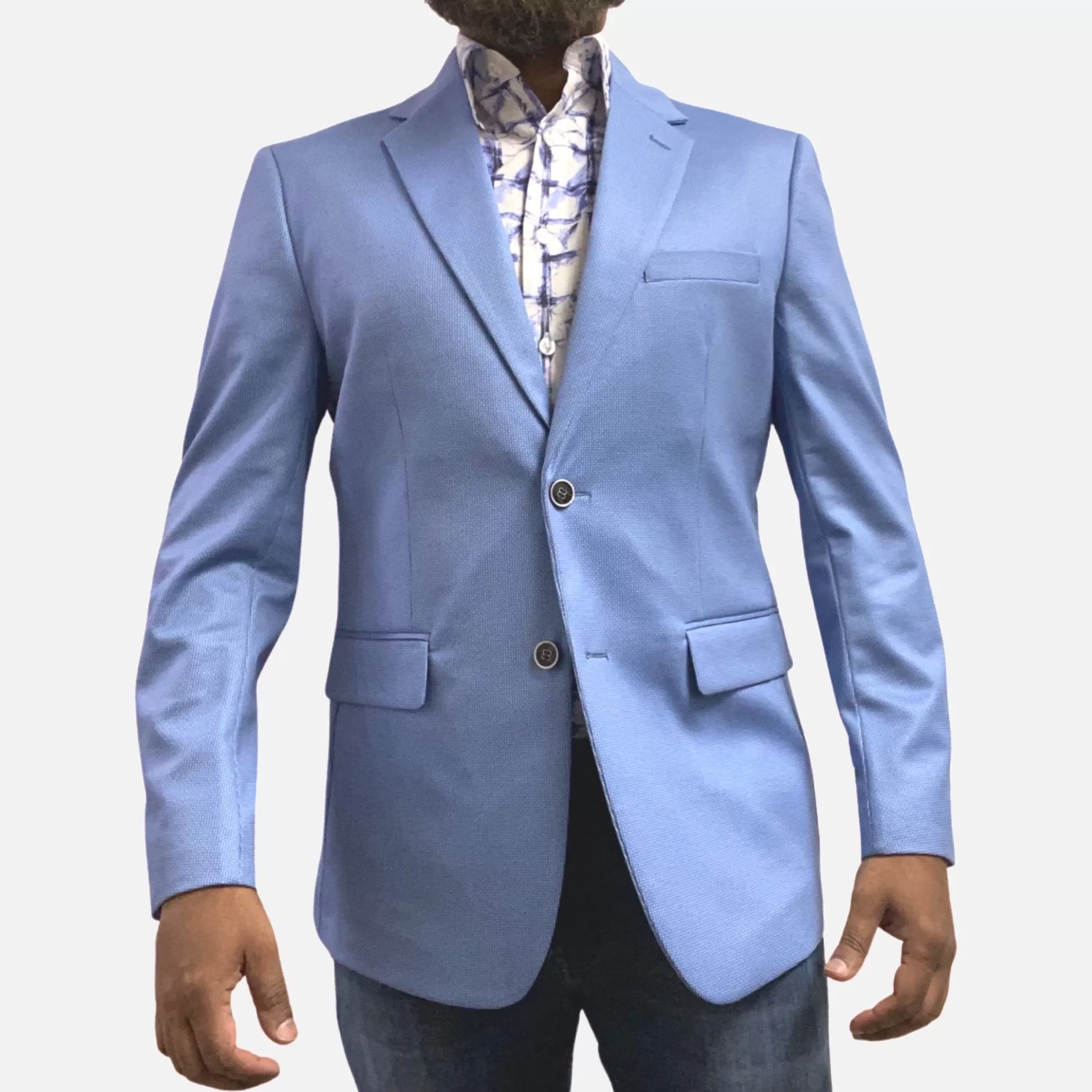 Duchamp Men’s Blue Tone on Tone Blazer | Modern Fit