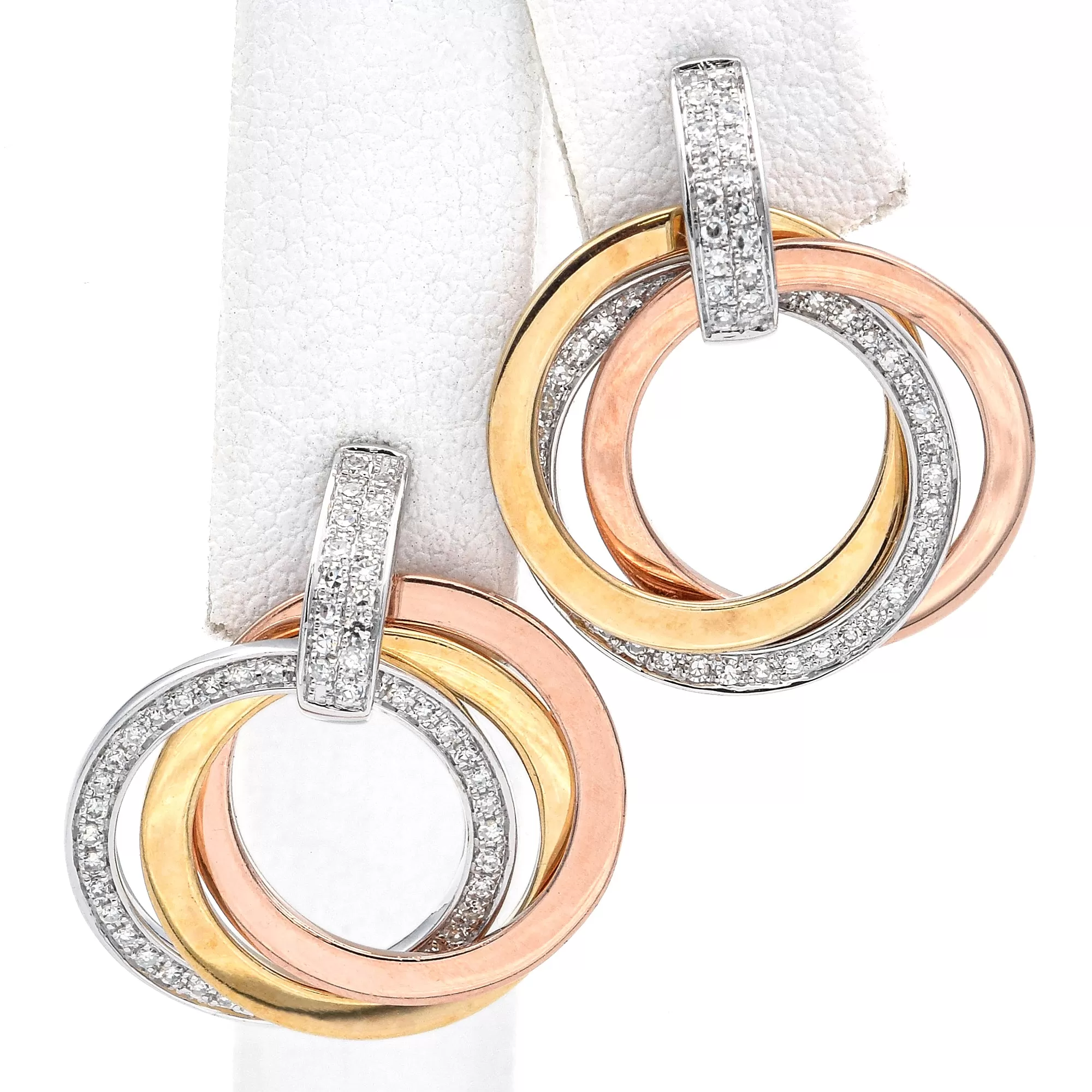 Effy Trio 14K Multi-Tone Gold 0.35 TCW Diamond Circle Earrings