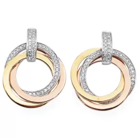 Effy Trio 14K Multi-Tone Gold 0.35 TCW Diamond Circle Earrings