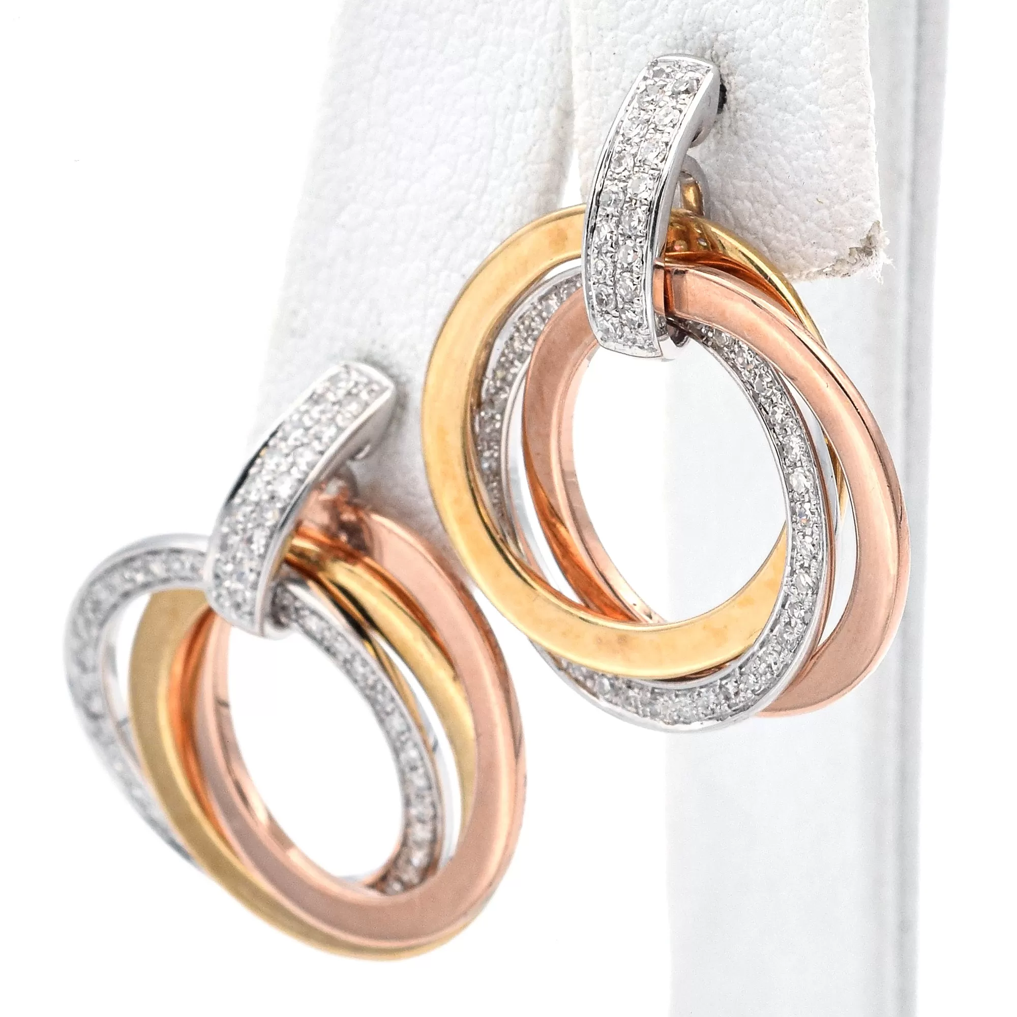 Effy Trio 14K Multi-Tone Gold 0.35 TCW Diamond Circle Earrings