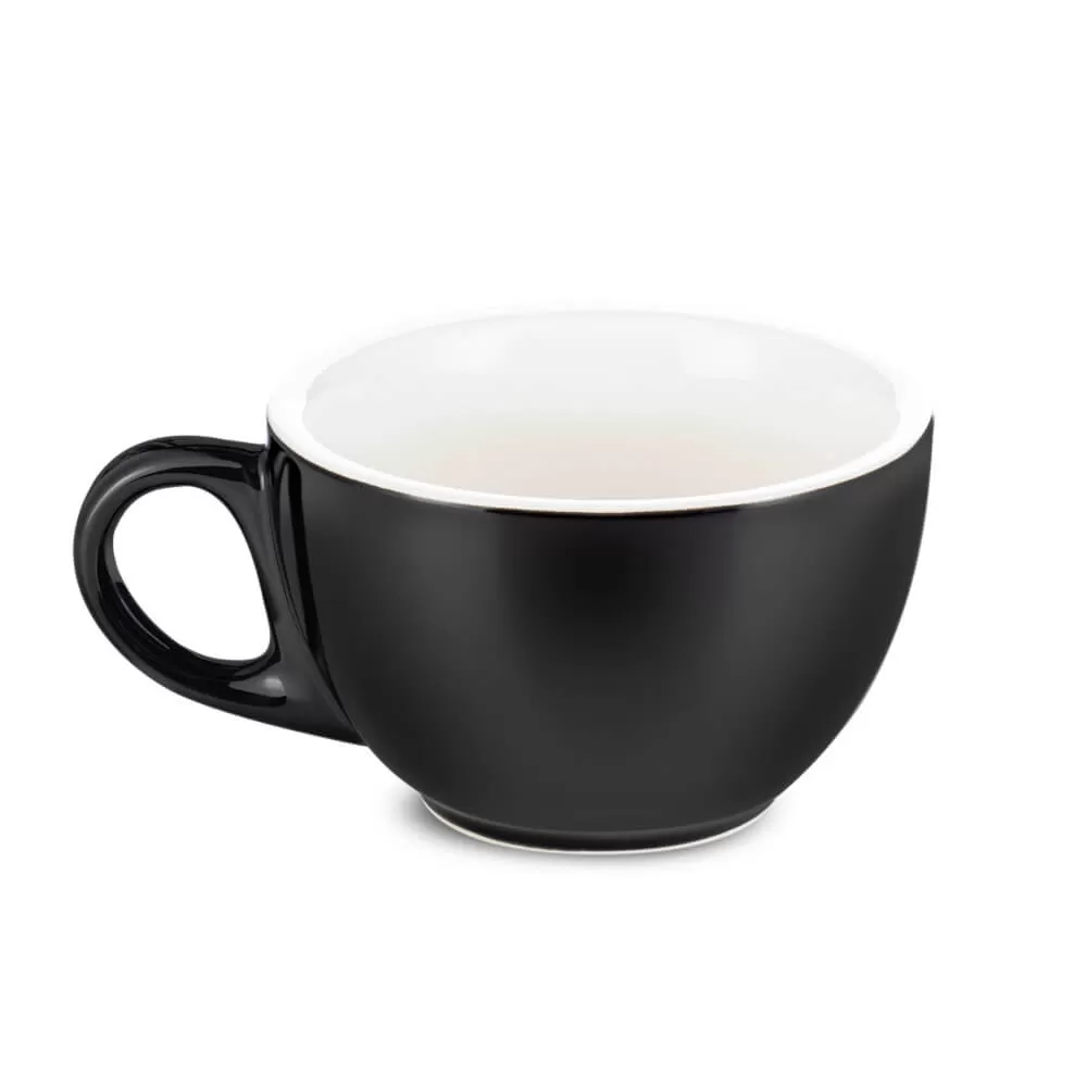 Espresso Parts Porcelain Latte Cup & Saucer - Black (8oz/252ml)