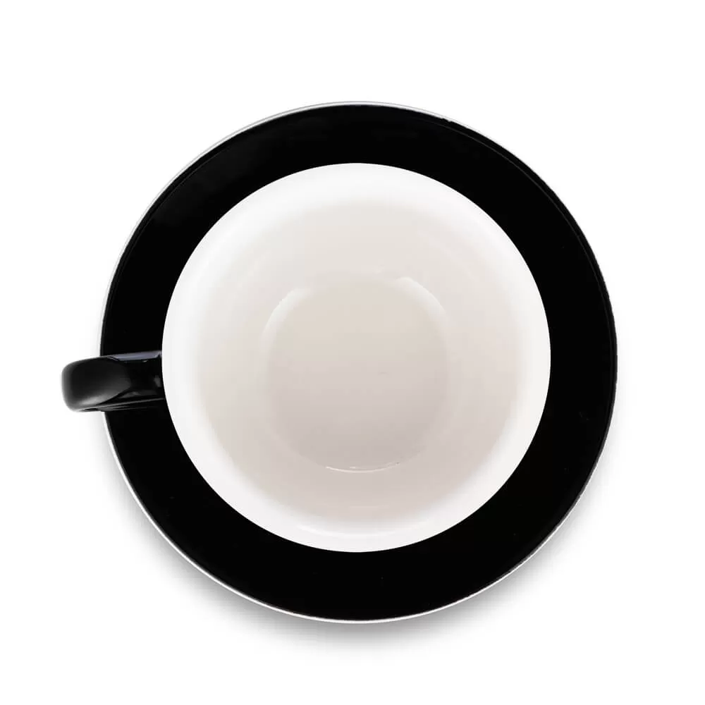 Espresso Parts Porcelain Latte Cup & Saucer - Black (8oz/252ml)