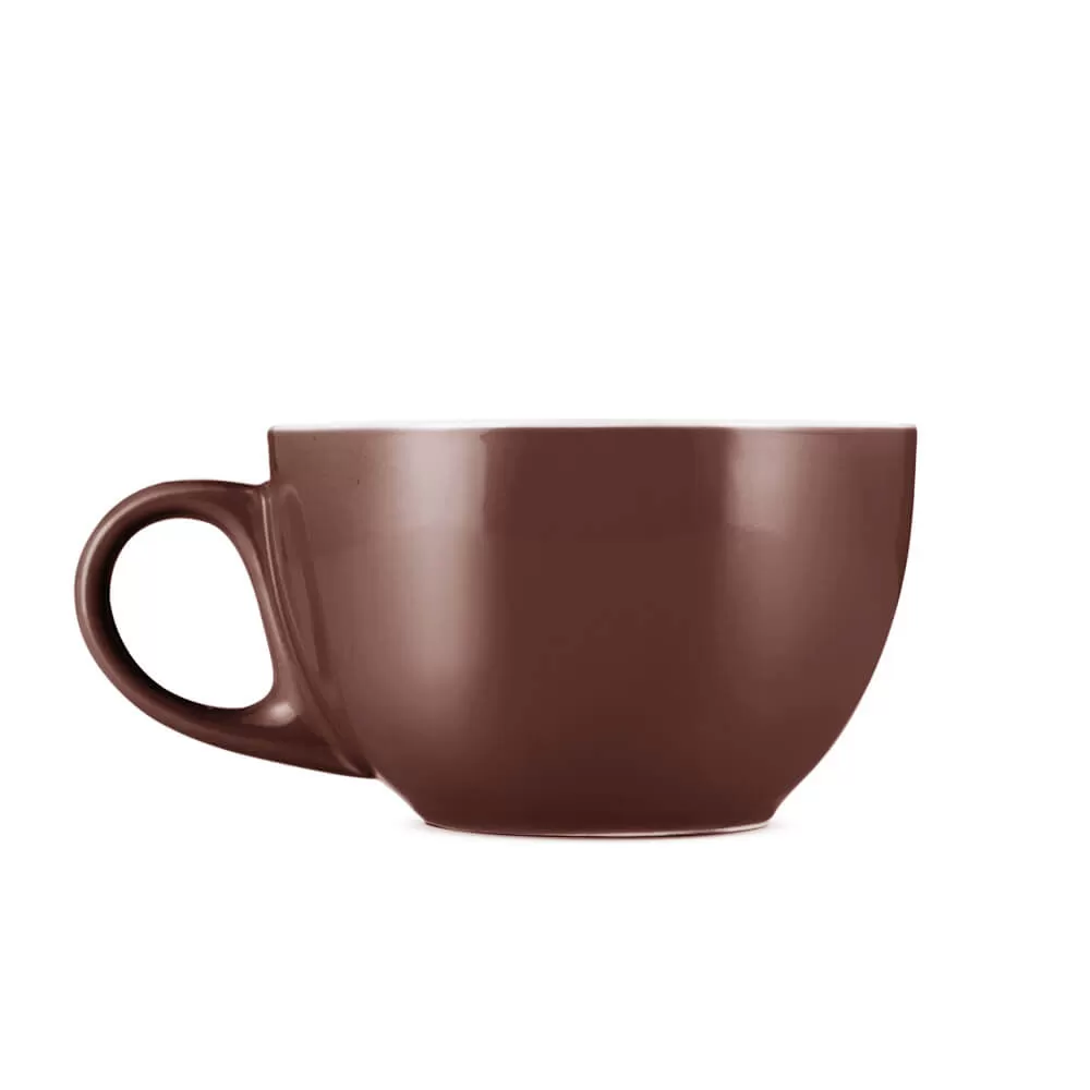 Espresso Parts Porcelain Latte Cup & Saucer - Brown (8oz/252ml)