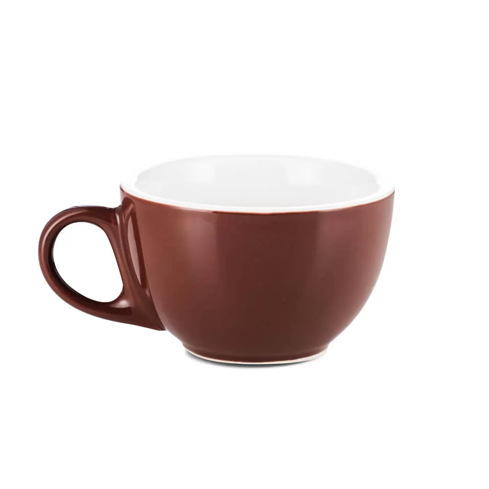 Espresso Parts Porcelain Latte Cup & Saucer - Brown (8oz/252ml)