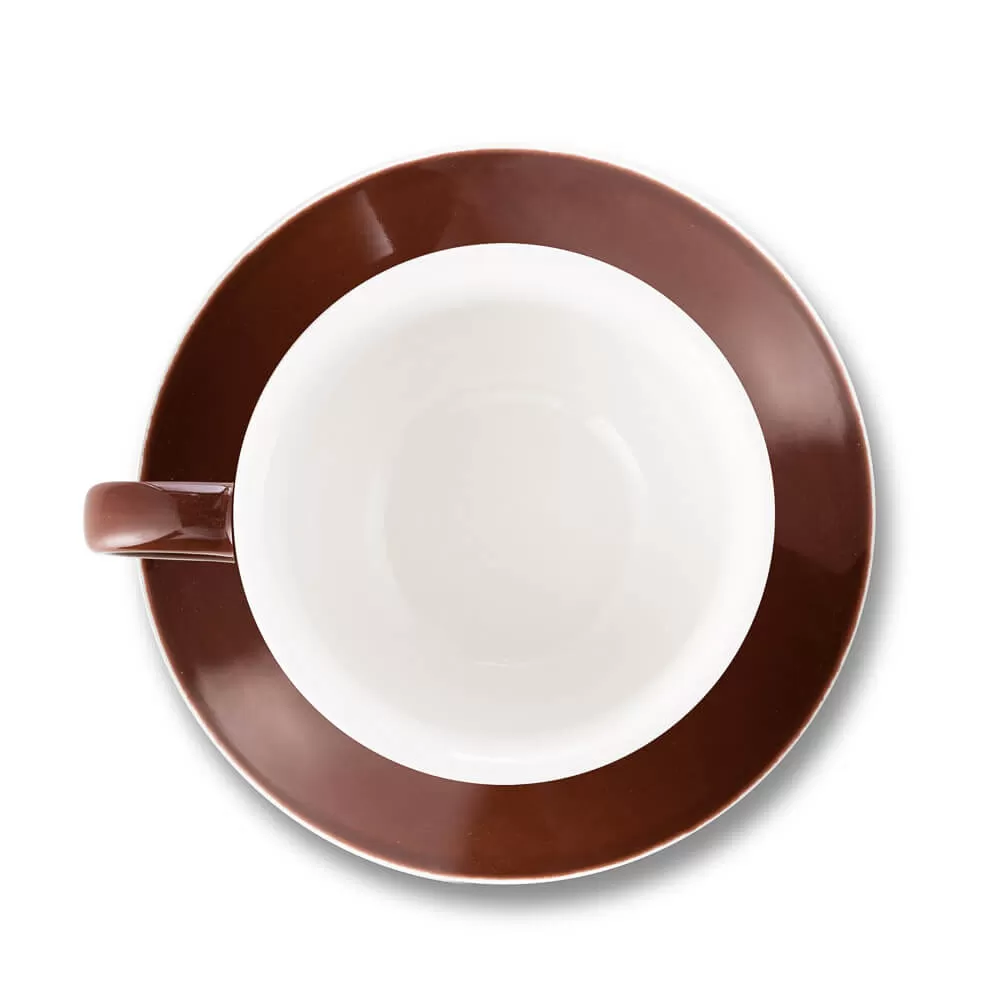 Espresso Parts Porcelain Latte Cup & Saucer - Brown (8oz/252ml)